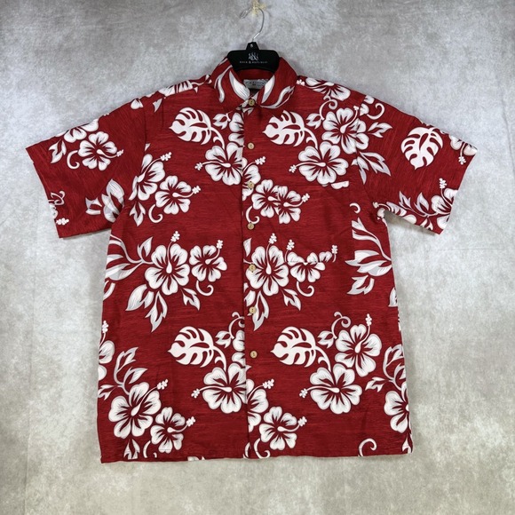 Extreme Gear Other - Extreme Gear Vintage Shirt Mens Small Red White Hibiscus Hawaiian Floral Y2K